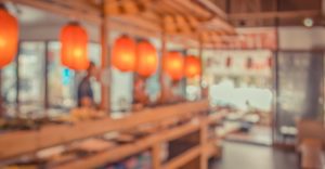 Abstract Blurred background image of japan restaurant.